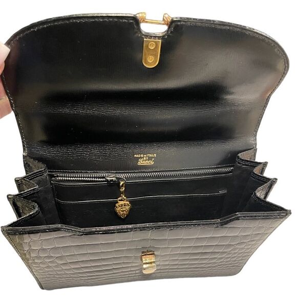 GUCCI Vintage SUPER RARE Crocodile Top Handle STUNNING Bag - Picture 6 of 16